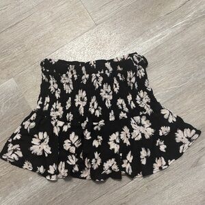 Black and White Floral Skort